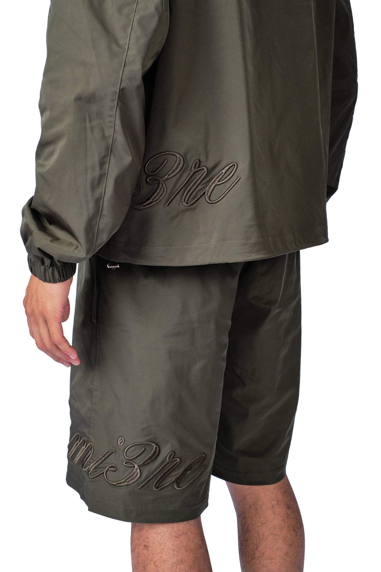 Side Logo Nylon Short Dark Green