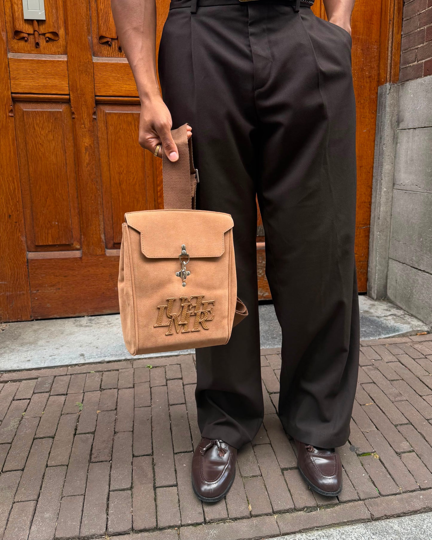 The Patch Sling Bag Light Brown