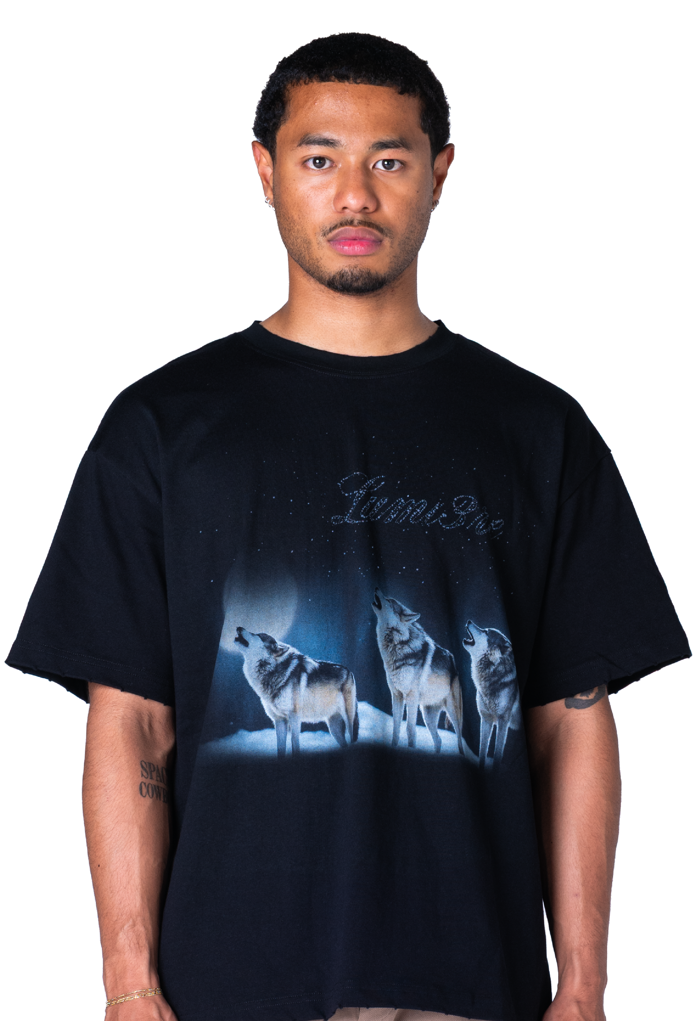 3 Wolves T-shirt Black