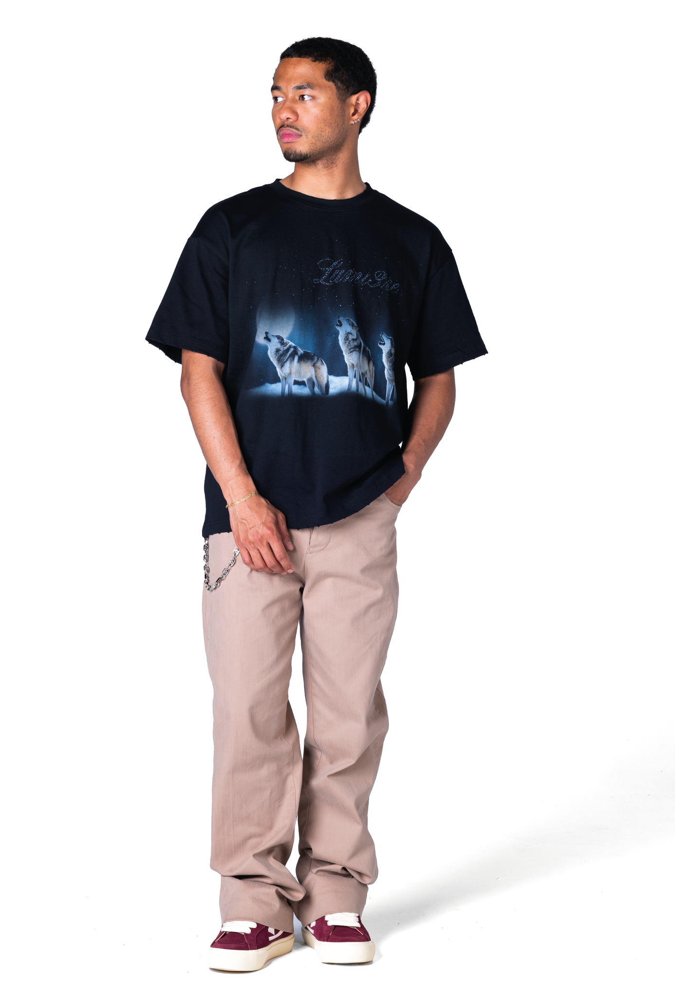 3 Wolves T-shirt Black