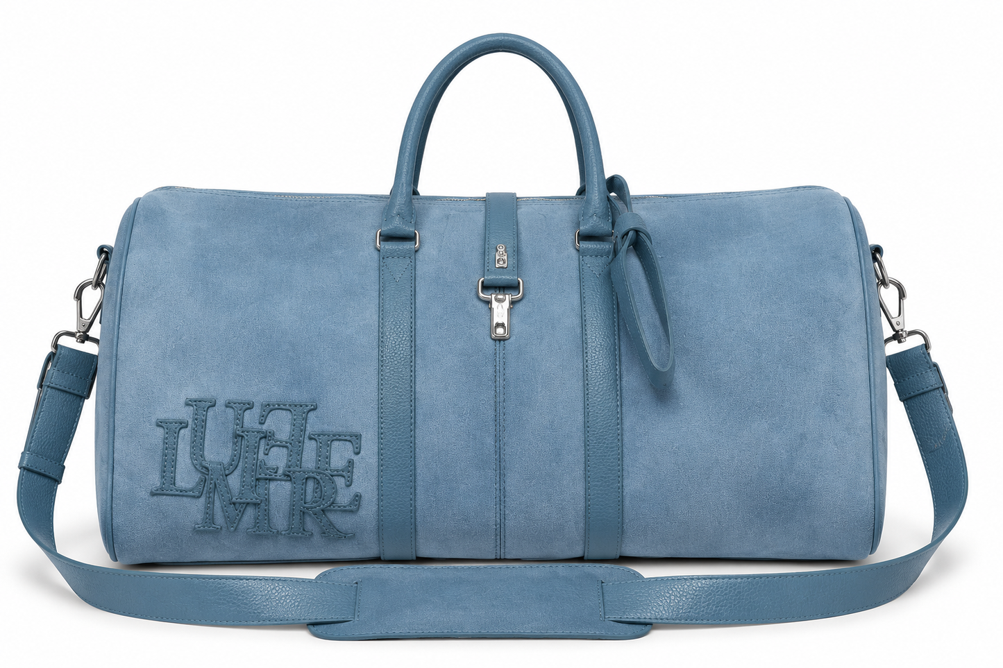 The Suede Patch Duffle Bag Light Blue