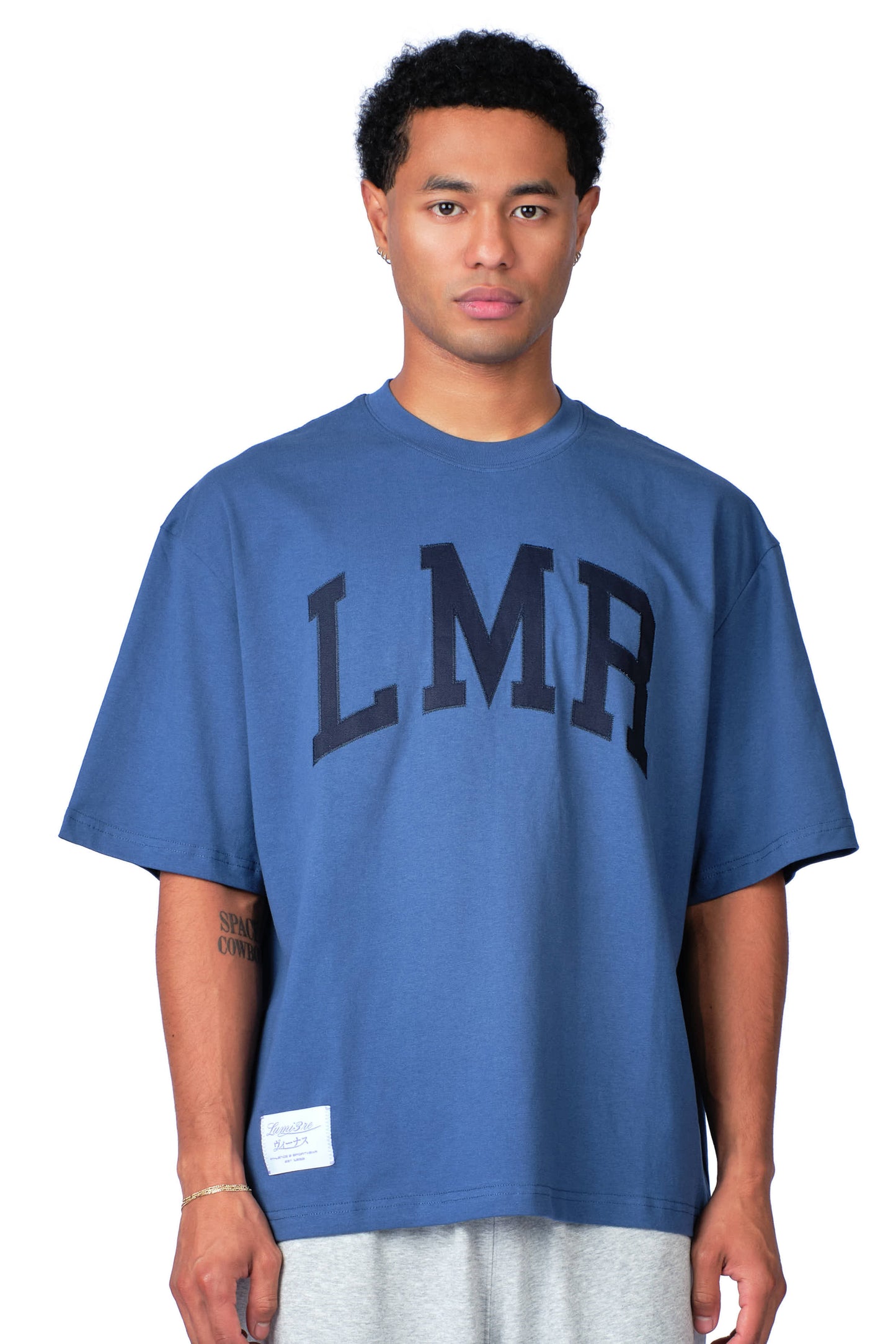 LMR College T-shirt Washed Blue