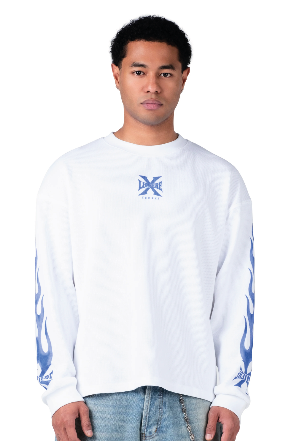 X Sports Waffle Longsleeve White