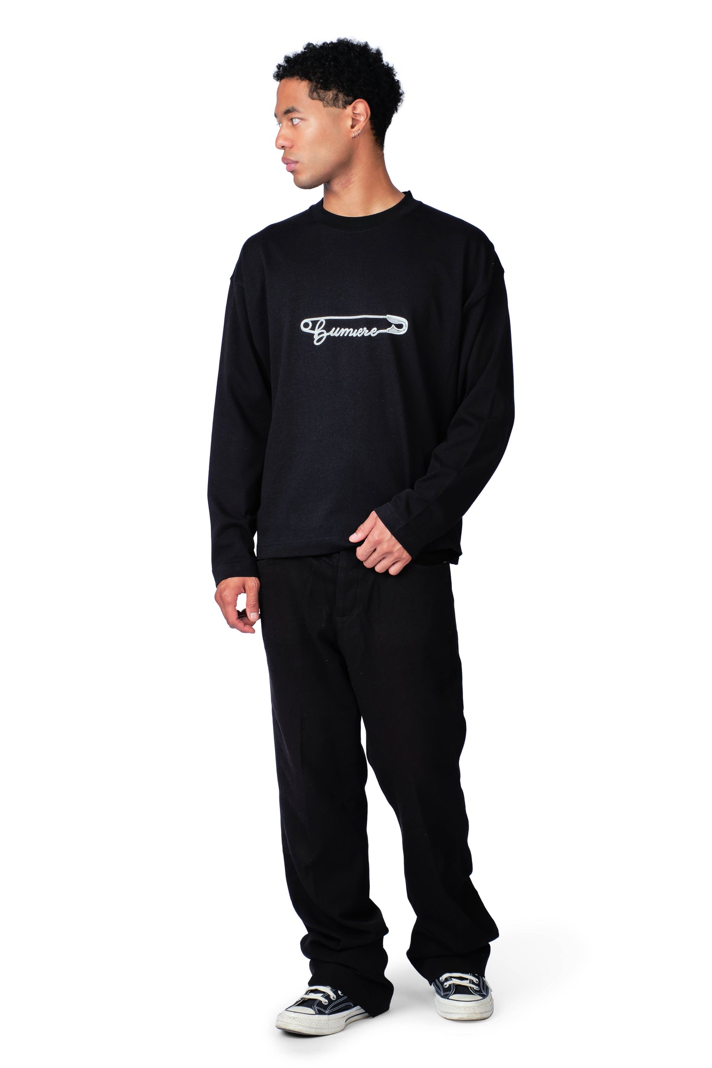 Safety Pin Longsleeve Black