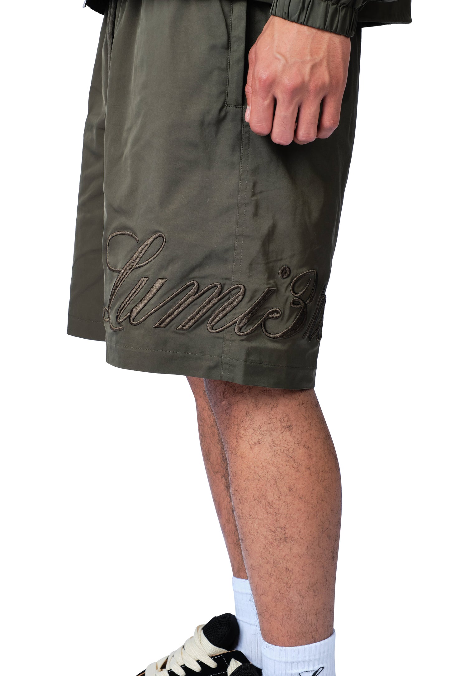 Side Logo Nylon Short Dark Green