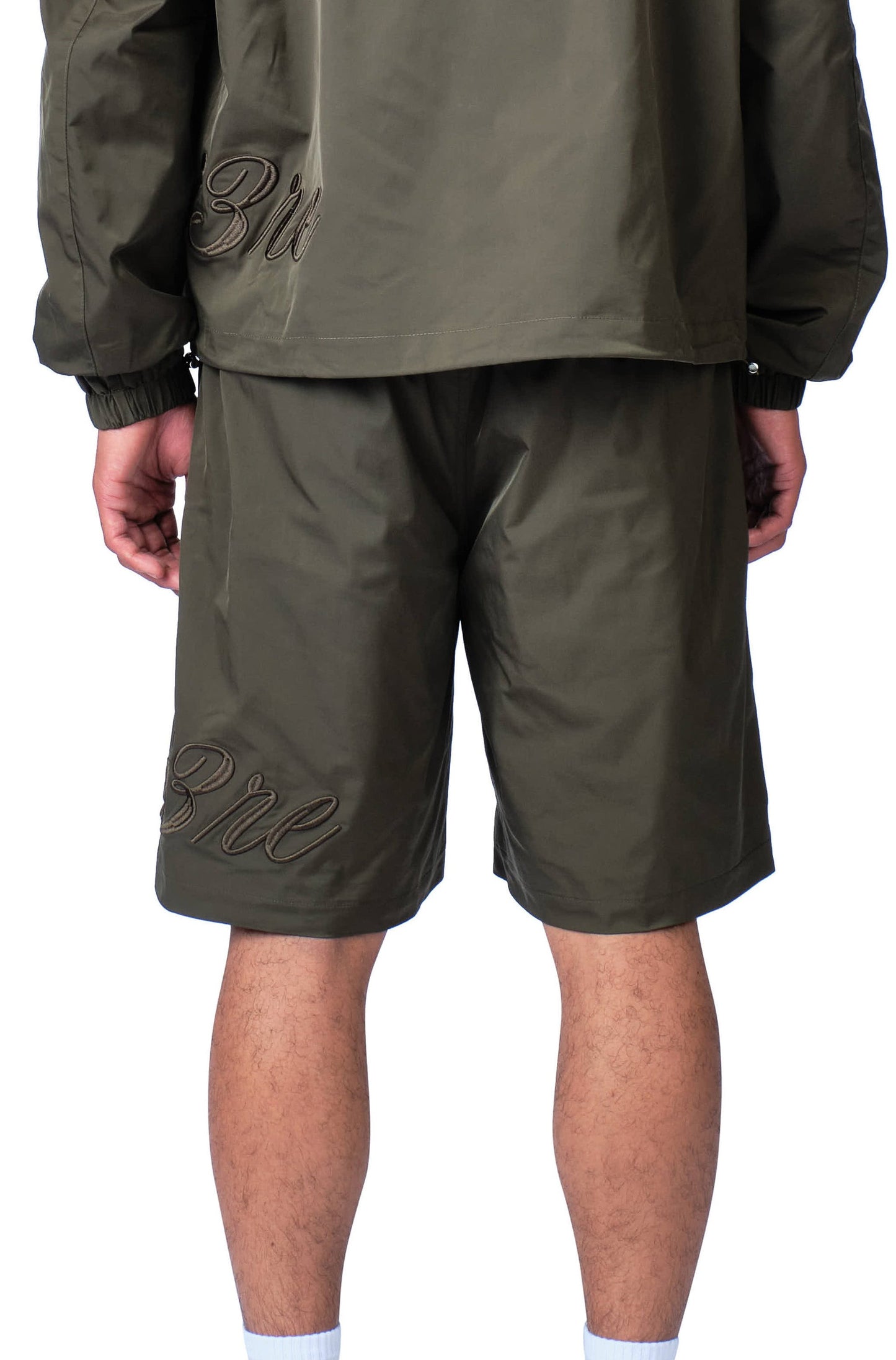 Side Logo Nylon Short Dark Green