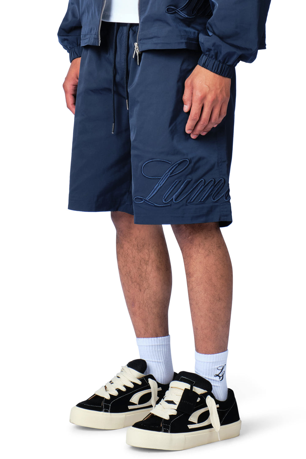 Side Logo Nylon Short Navy Blue