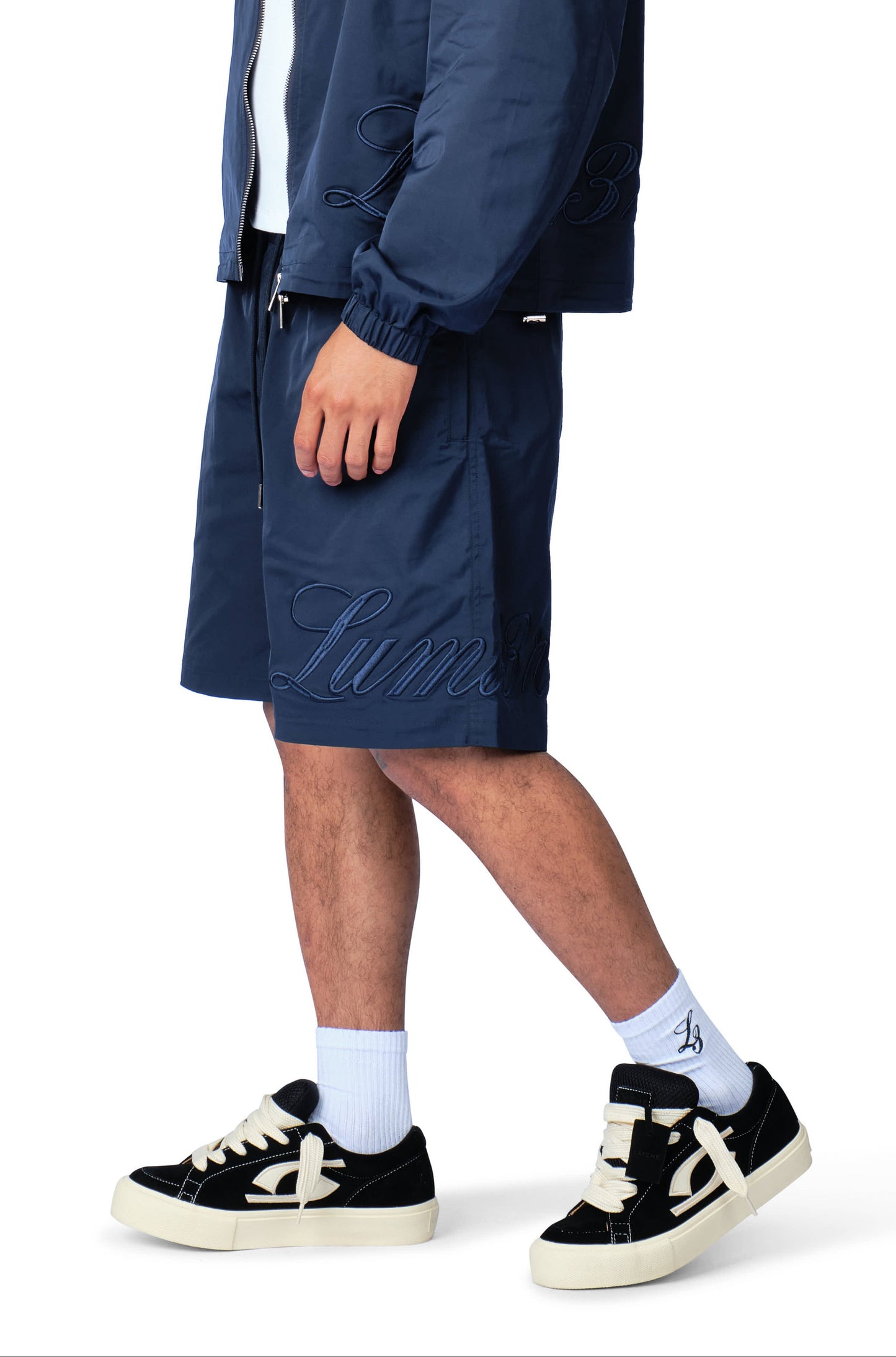 Side Logo Nylon Short Navy Blue