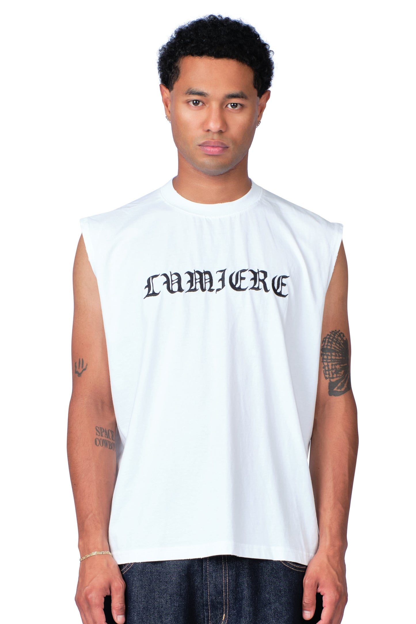 Sleeveless Gothic Shirt White