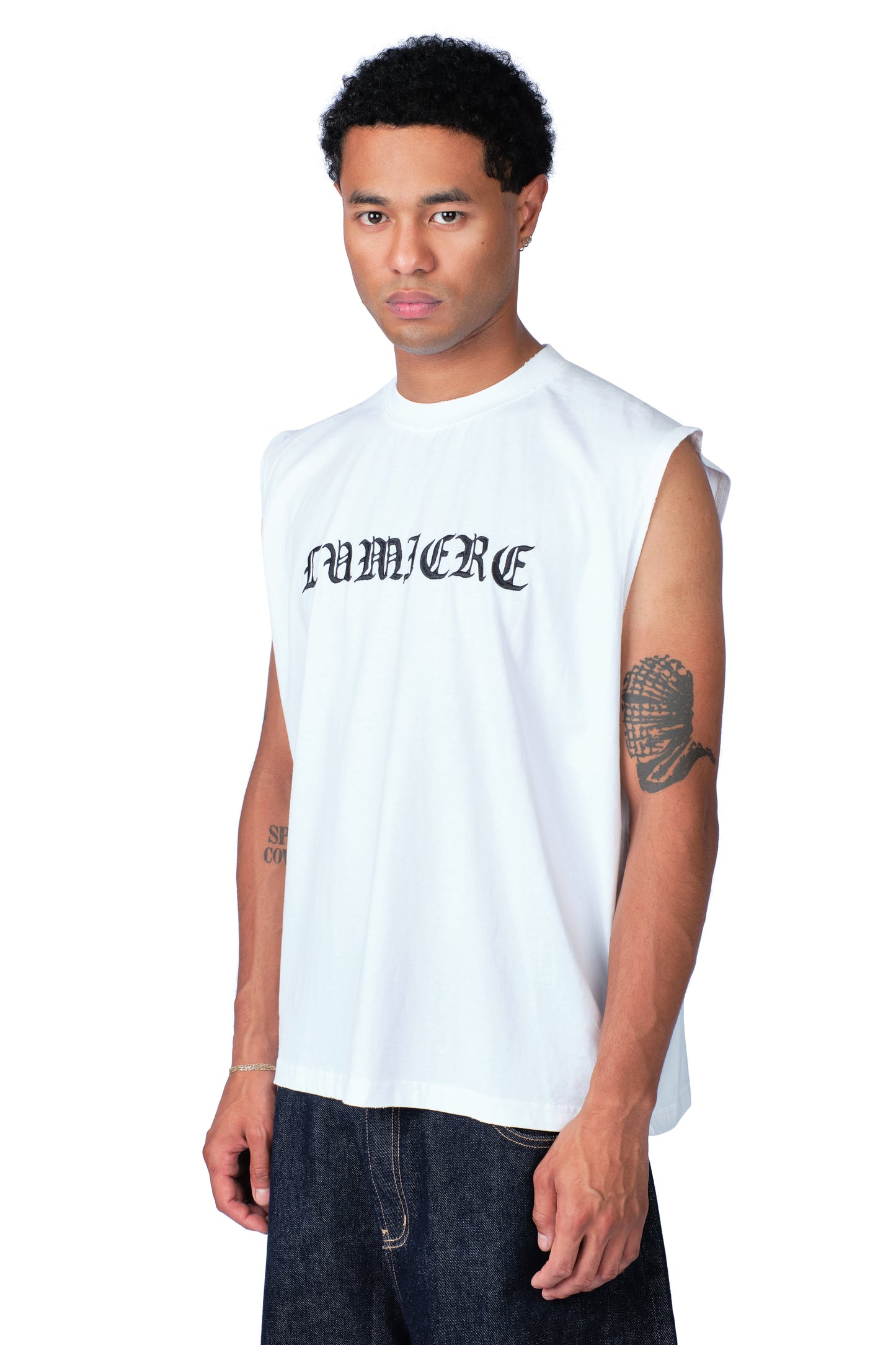 Sleeveless Gothic Shirt White