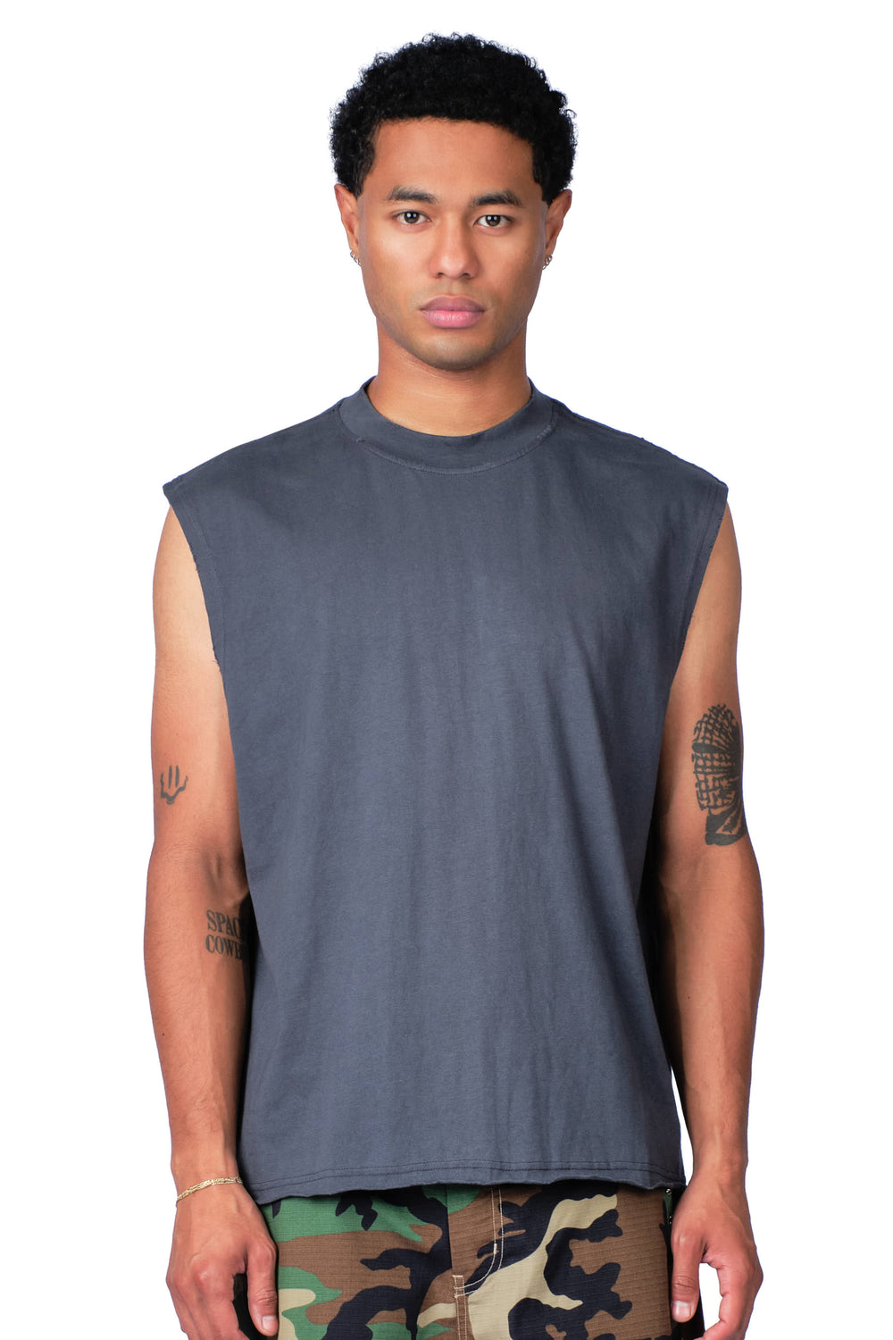 The Patch Sleeveless Shirt Washed Grey