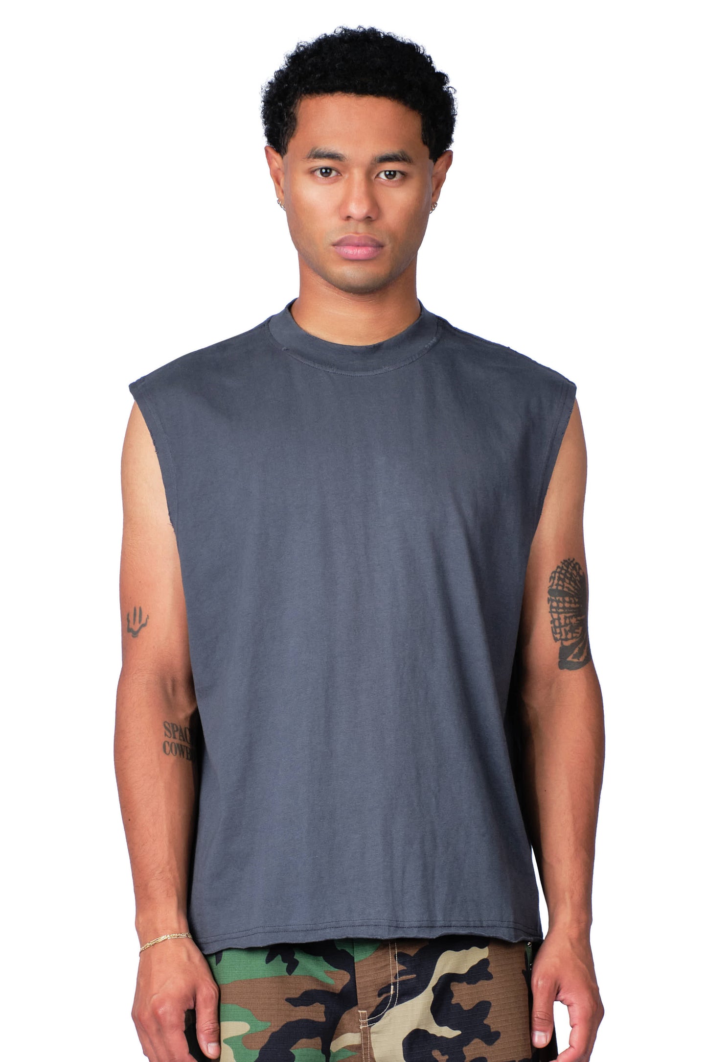 The Patch Sleeveless Shirt Washed Grey