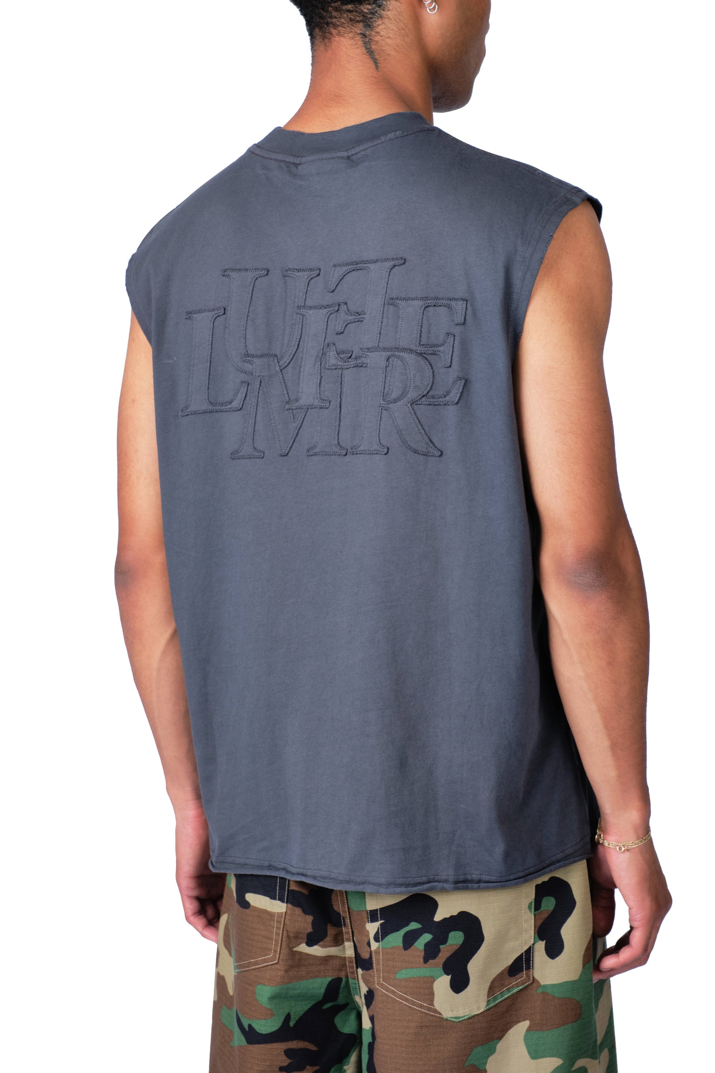 The Patch Sleeveless Shirt Washed Grey