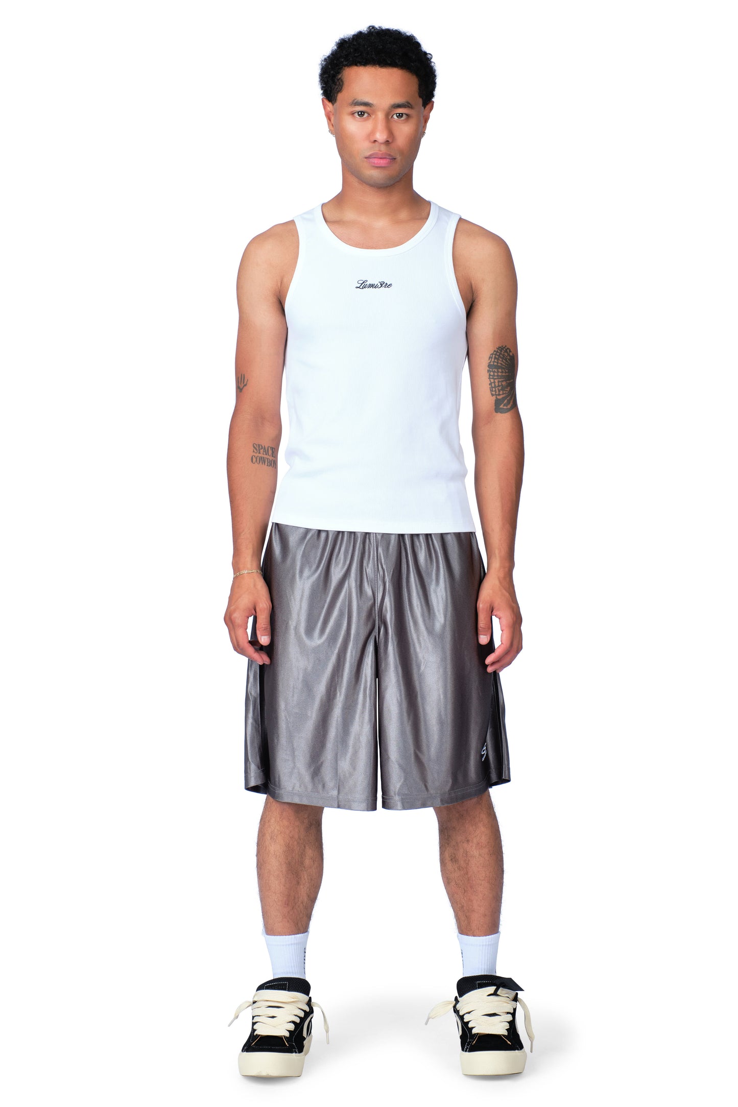 Wave Basketball Shorts Silver