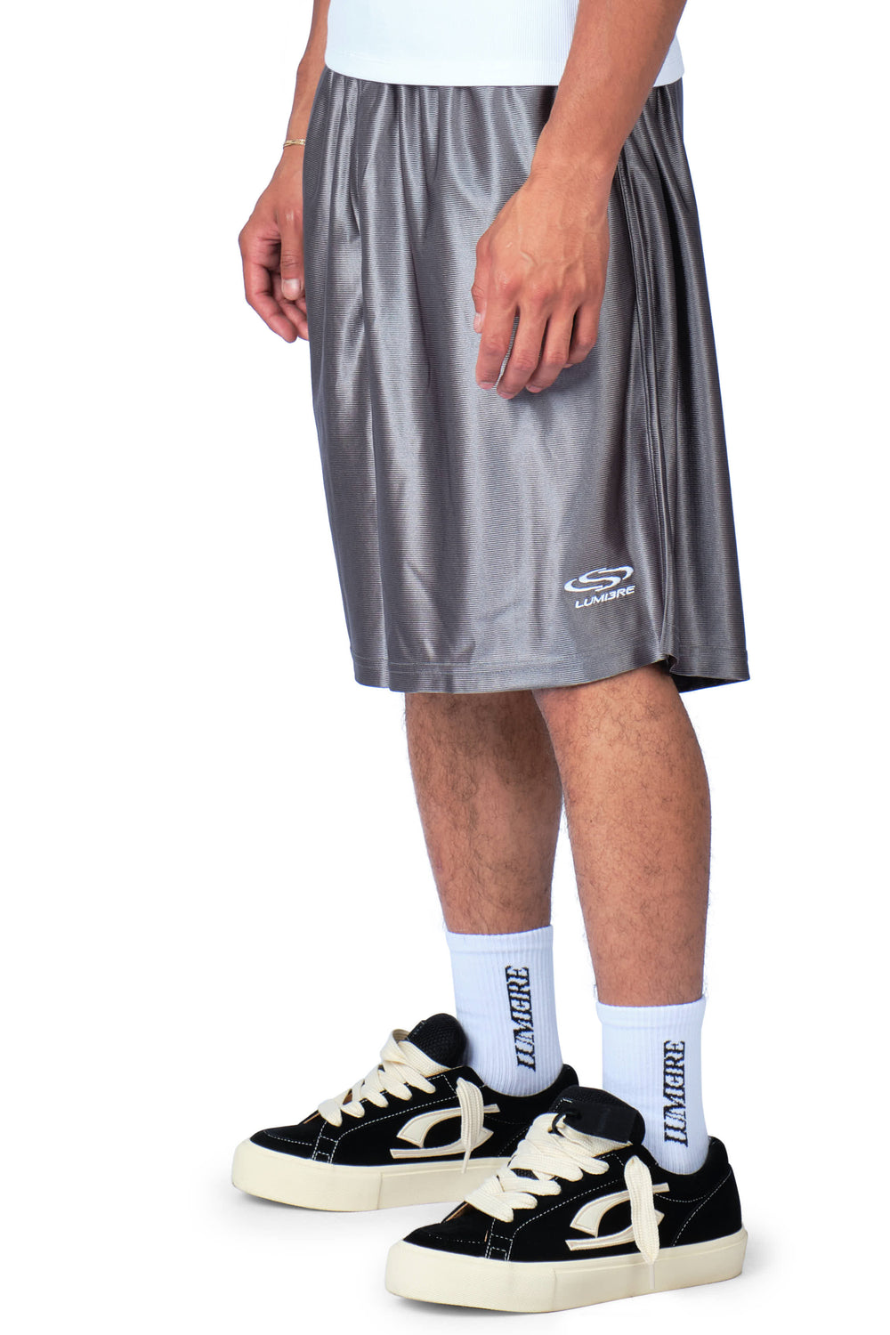Wave Basketball Shorts Silver