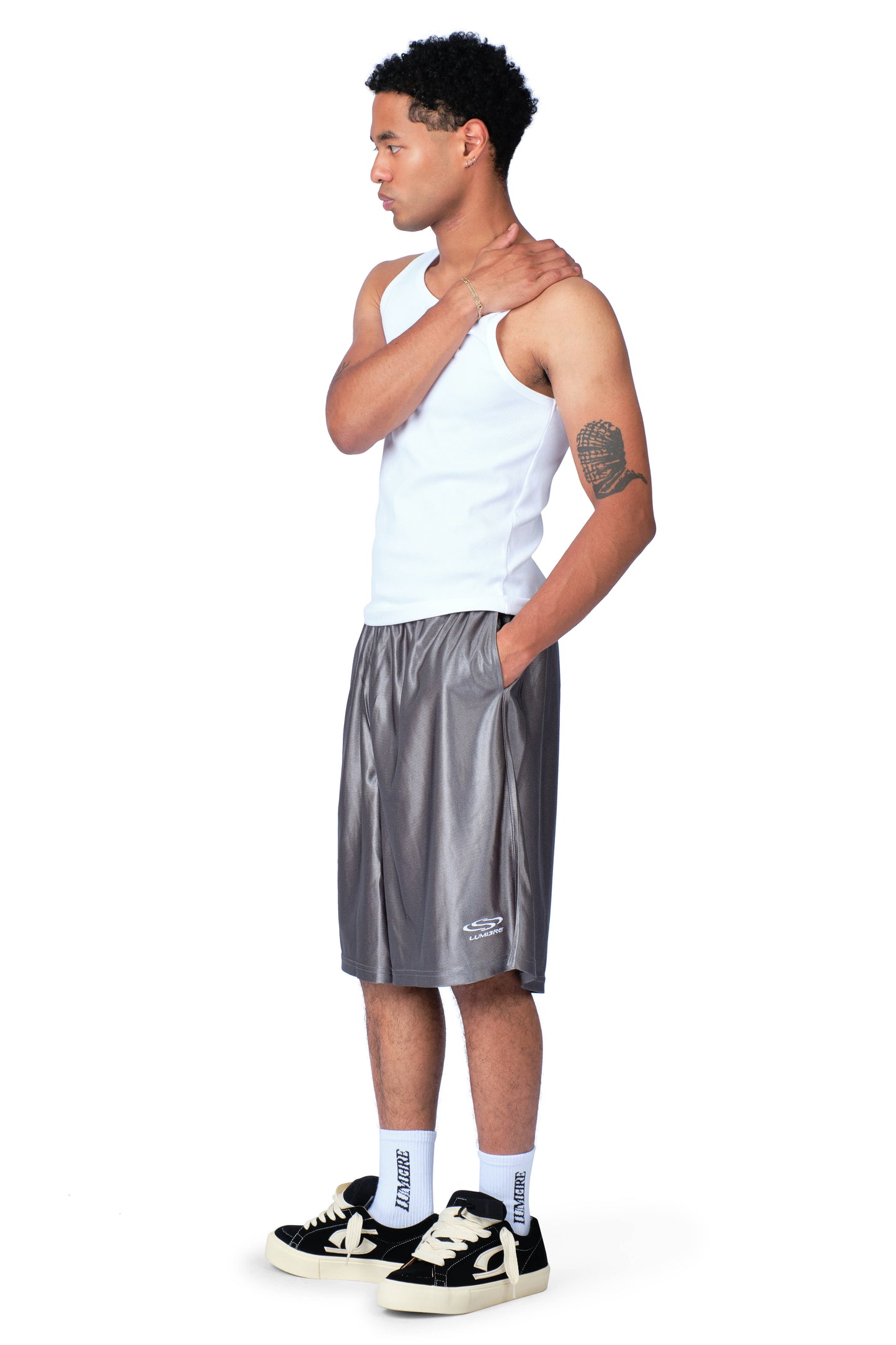 Wave Basketball Shorts Silver