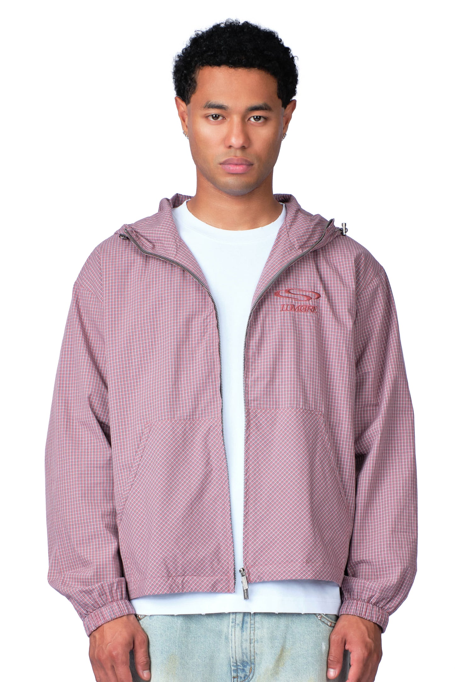 Wave Logo Plaid Windbreaker