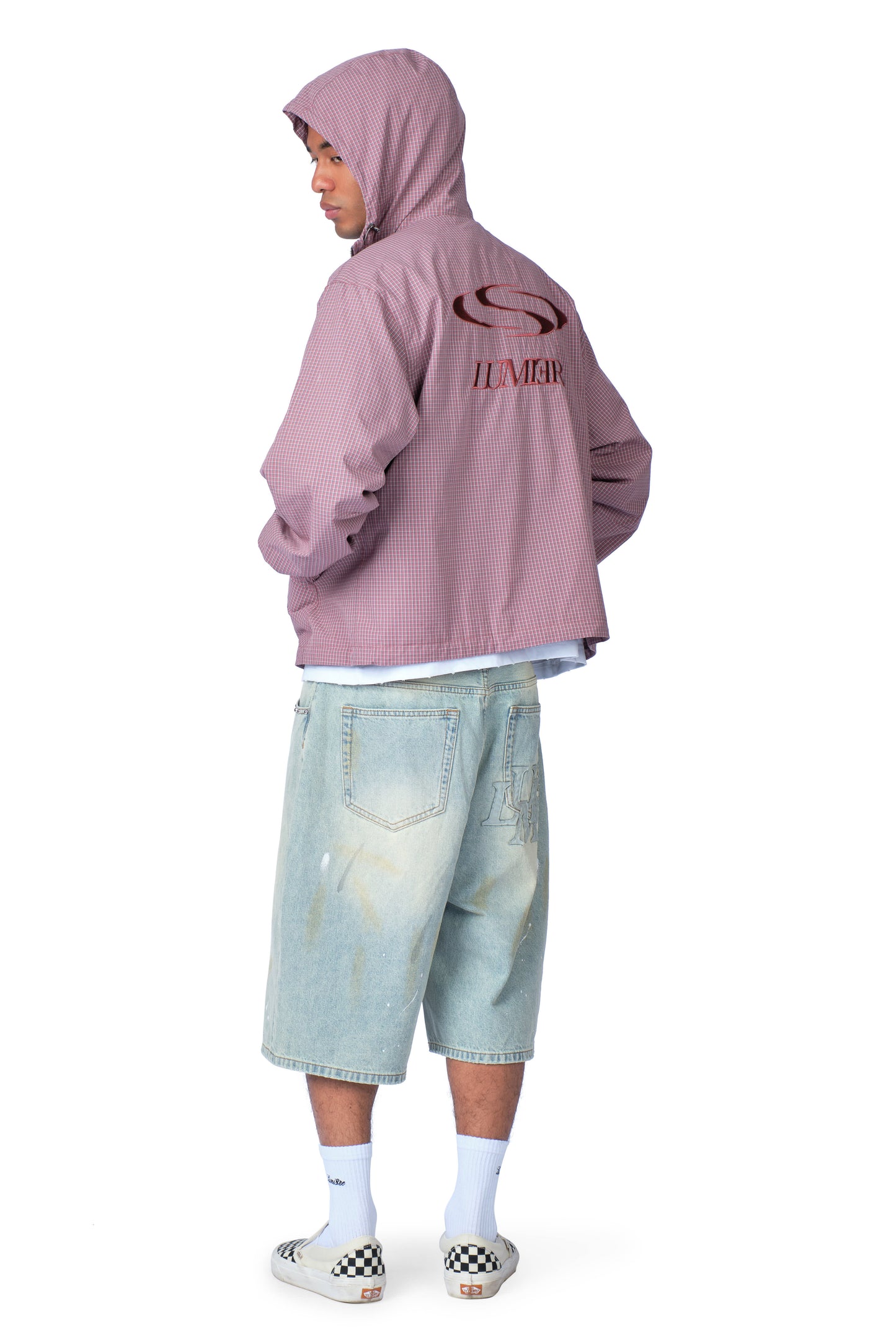 Wave Logo Plaid Windbreaker