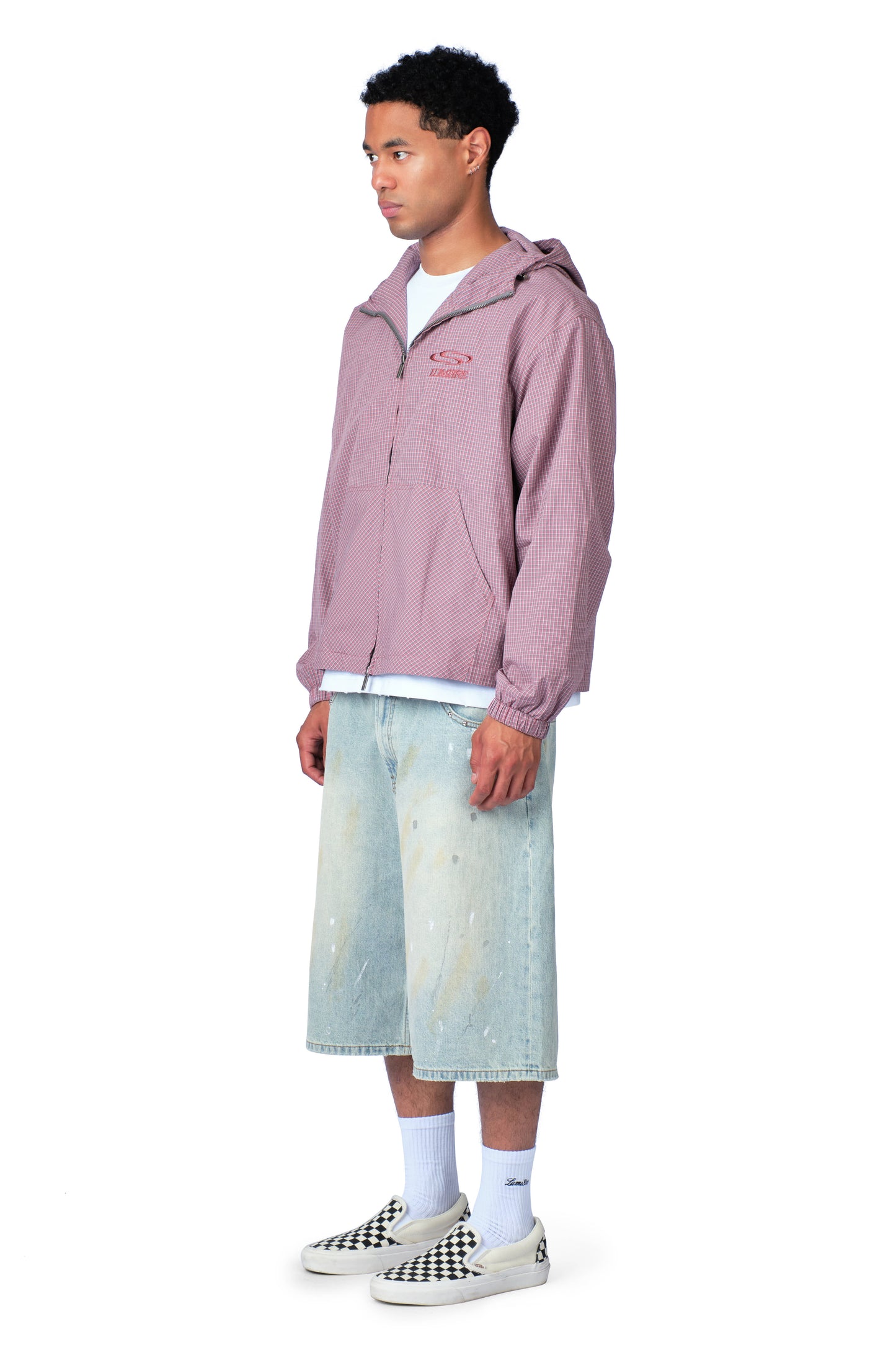 Wave Logo Plaid Windbreaker