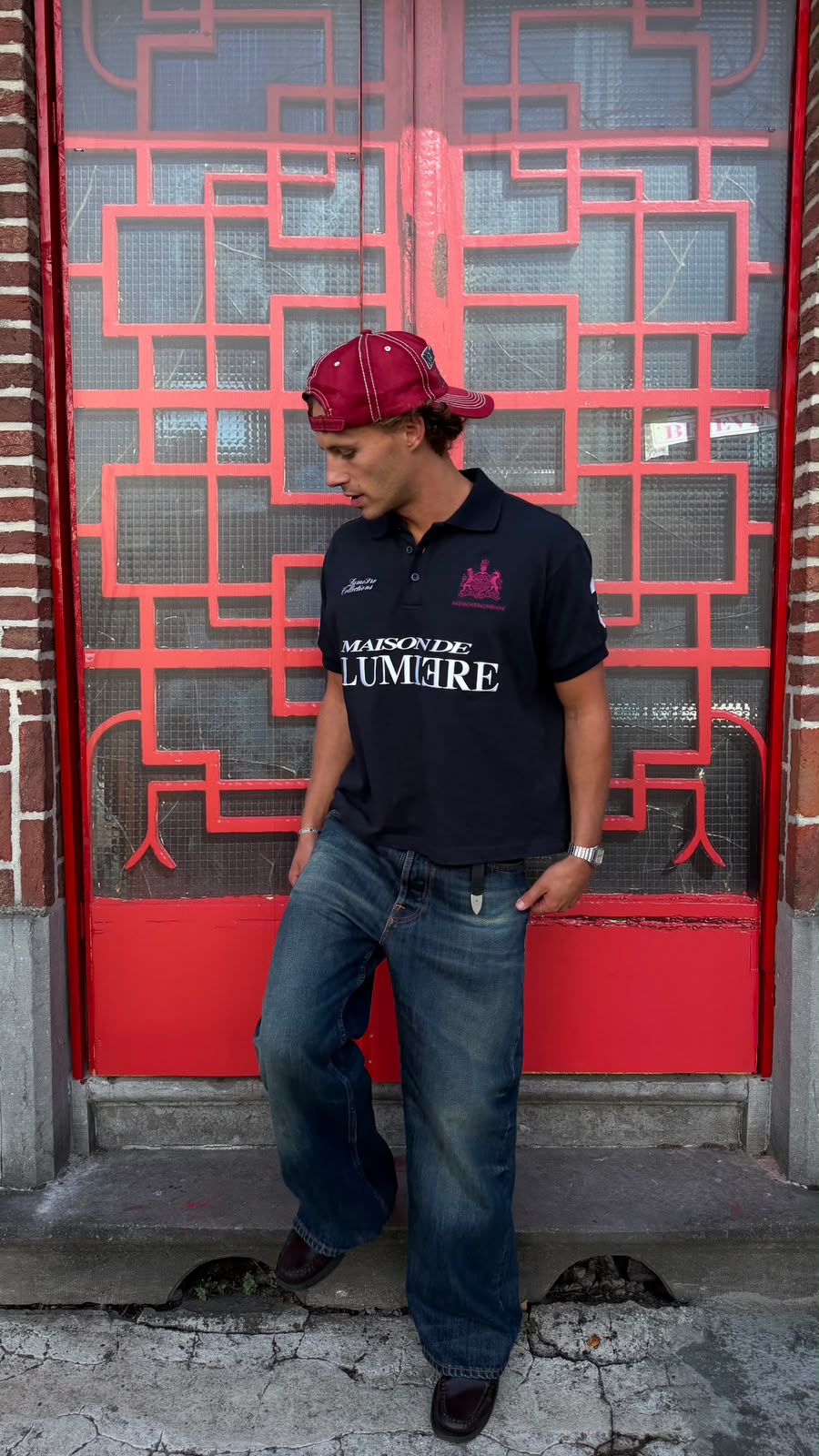 @THIBAUTVANUFFELEN wearing Maison De Lumiere Polo Blue