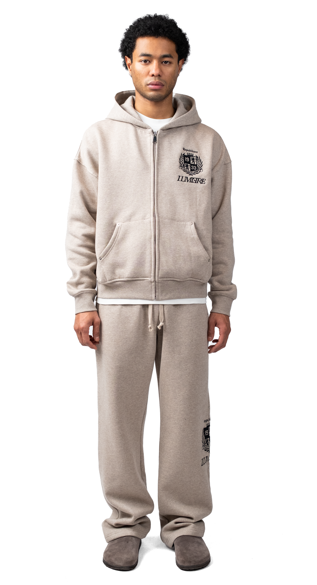 Brown Republique Zipper Tracksuit