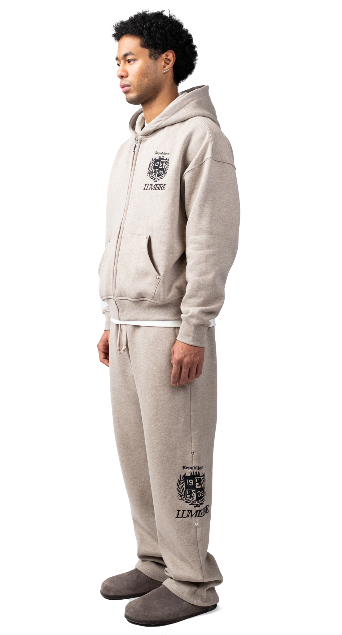 Brown Republique Zipper Tracksuit