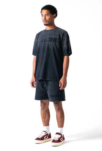 Fade Logo Short Washed Black