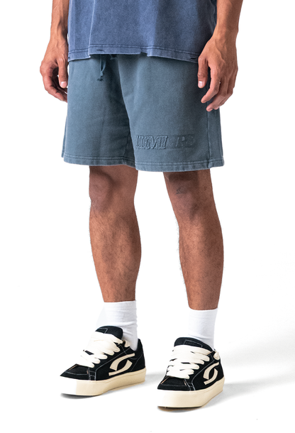 Fade Logo Short Washed Blue