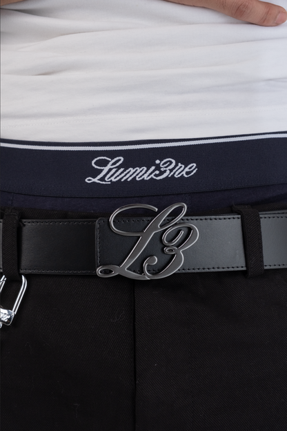 L3 Monogram Reversible Belt Black
