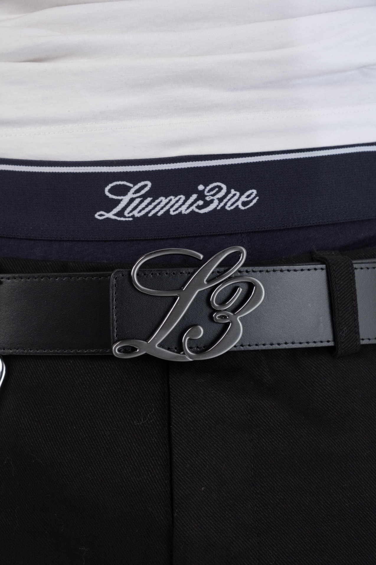 L3 Monogram Reversible Belt Black