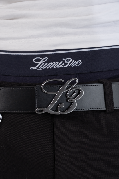 L3 Monogram Reversible Belt Black