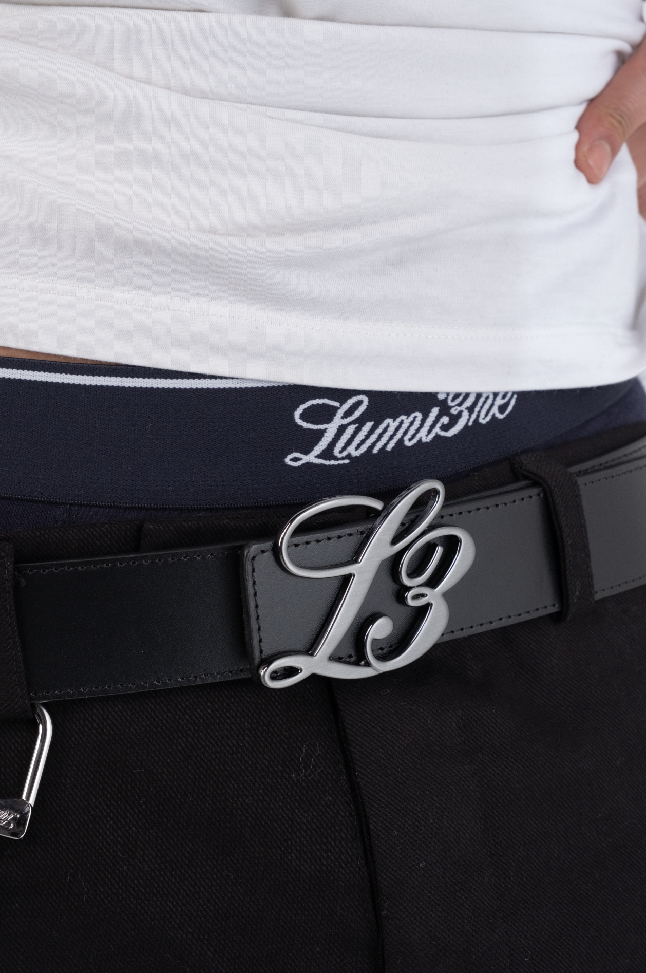L3 Monogram Reversible Belt Black