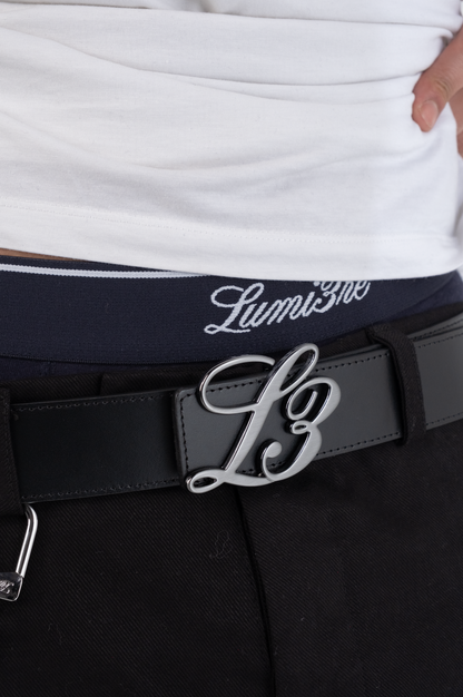 L3 Monogram Reversible Belt Black