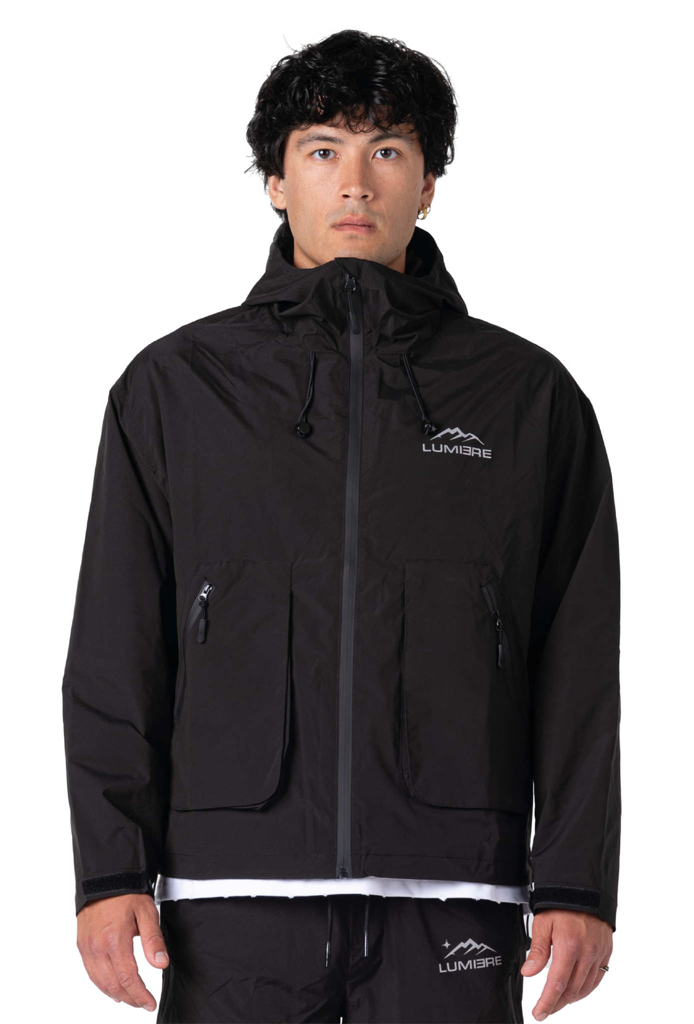 Lumi-Tex Contrast Zipper Jacket Black