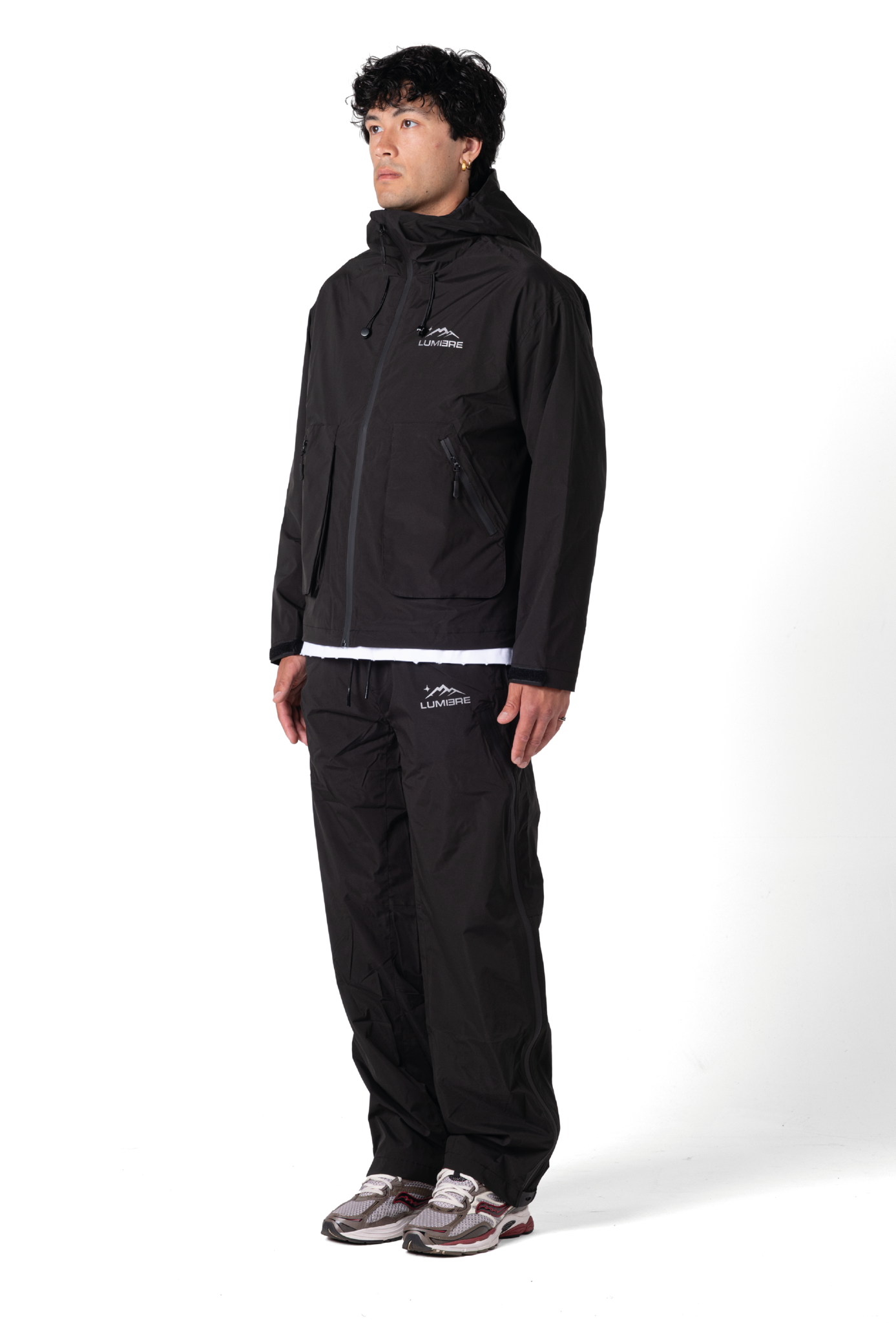 Lumi-Tex Contrast Zipper Jacket Black