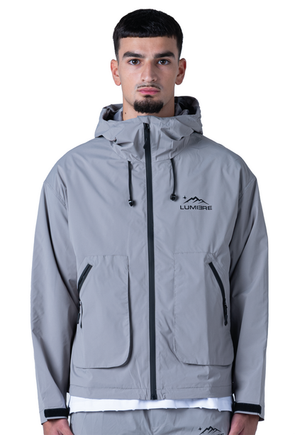 Lumi-Tex Contrast Zipper Jacket Grey