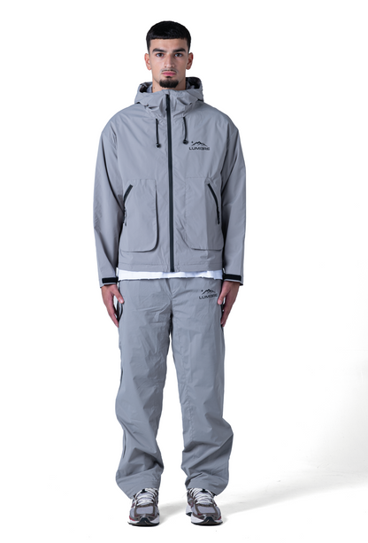 Lumi-Tex Contrast Zipper Jacket Grey