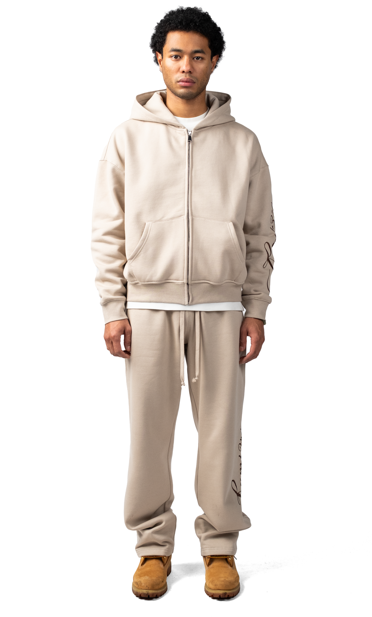 Lumi3re Toujours Brown Zipper Tracksuit