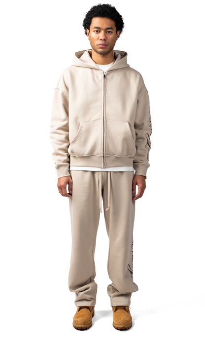 Lumi3re Toujours Brown Zipper Tracksuit