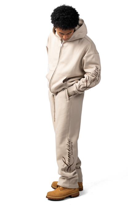 Lumi3re Toujours Brown Zipper Tracksuit