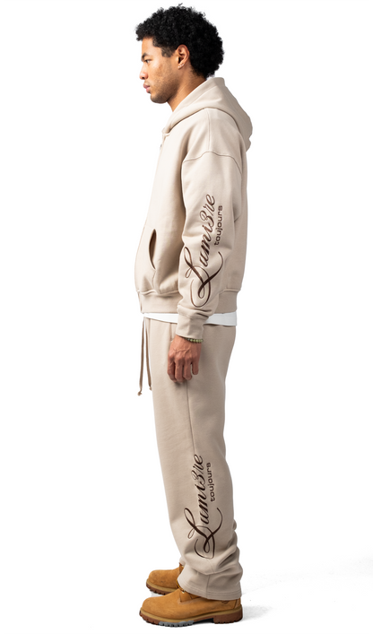 Lumi3re Toujours Brown Zipper Tracksuit