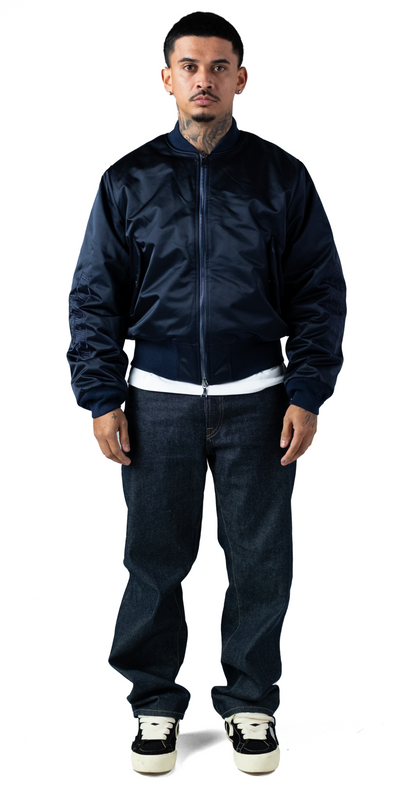 Republique Nylon Bomber Jacket Blue