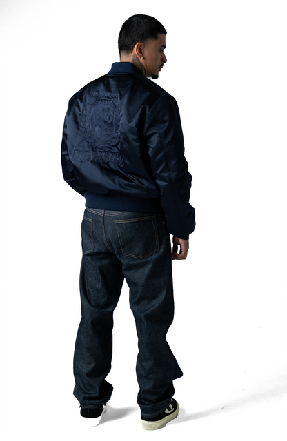 Republique Nylon Bomber Jacket Blue