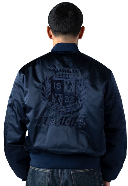 Republique Nylon Bomber Jacket Blue