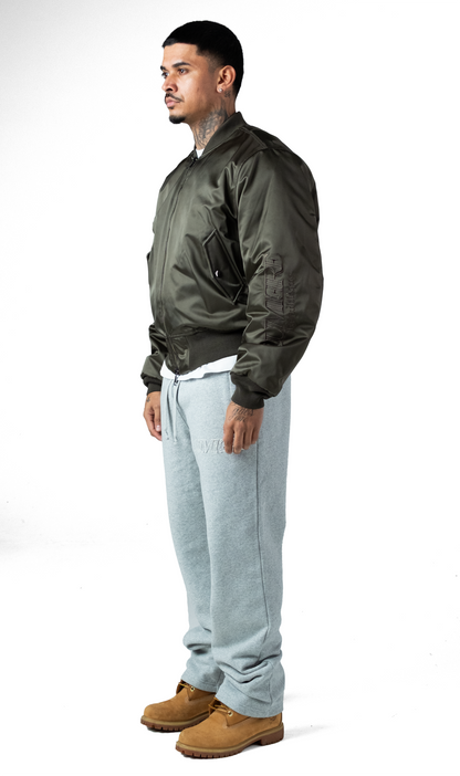 Republique Nylon Bomber Jacket Green