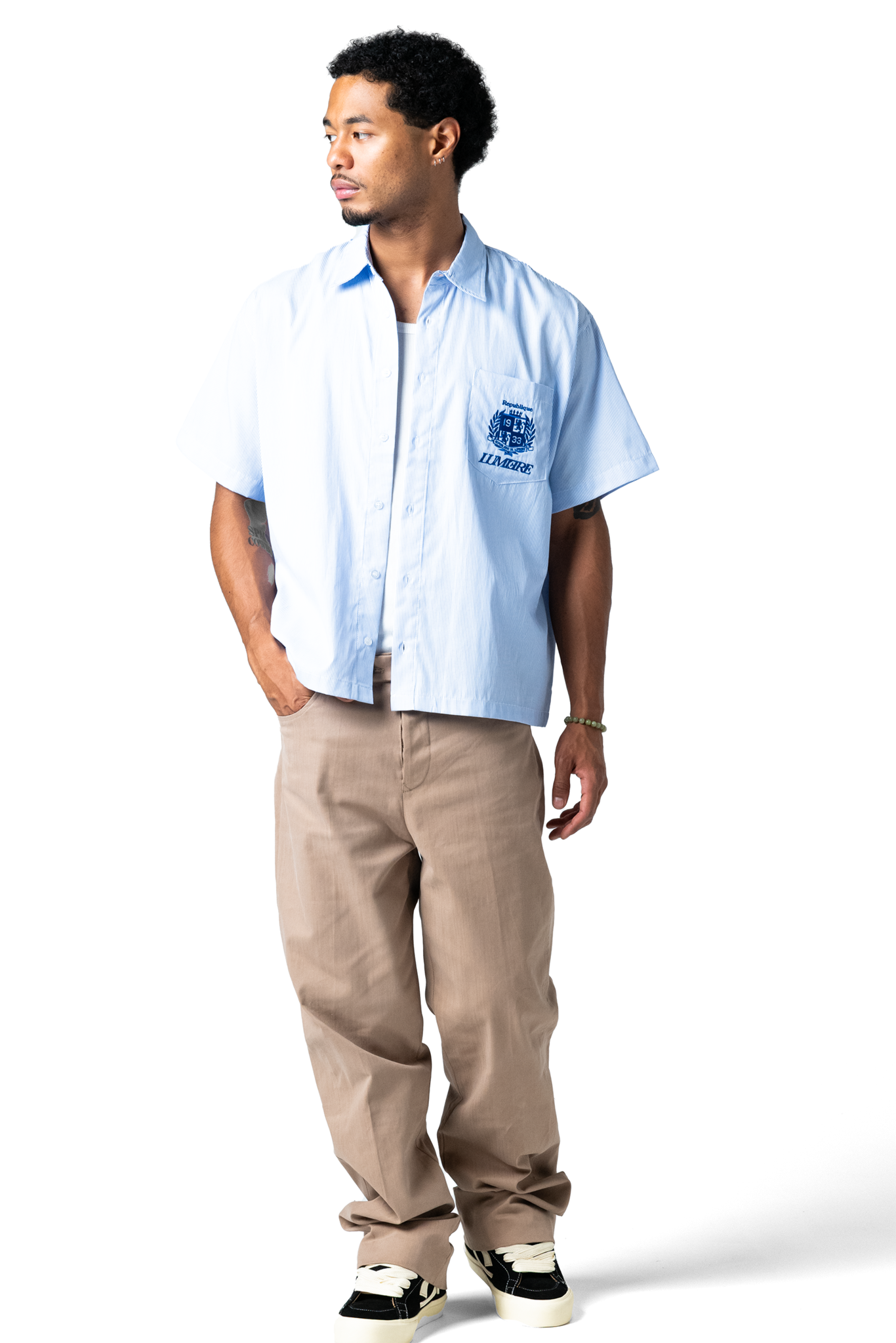 Republique Striped Button Shirt