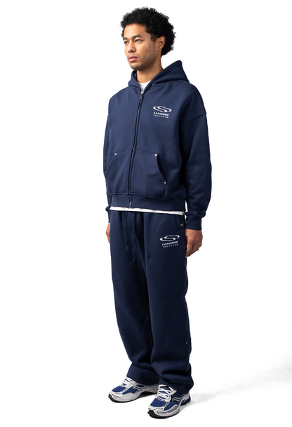 Small Wave Logo Zipper Tracksuit Blue