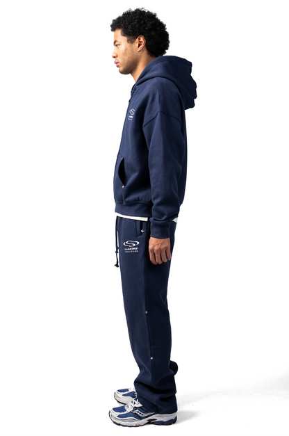 Small Wave Logo Zipper Tracksuit Blue