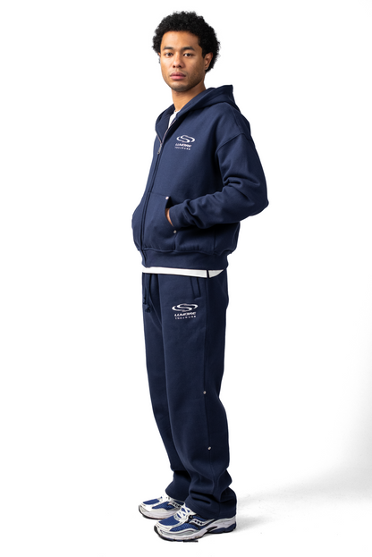 Small Wave Logo Zipper Tracksuit Blue