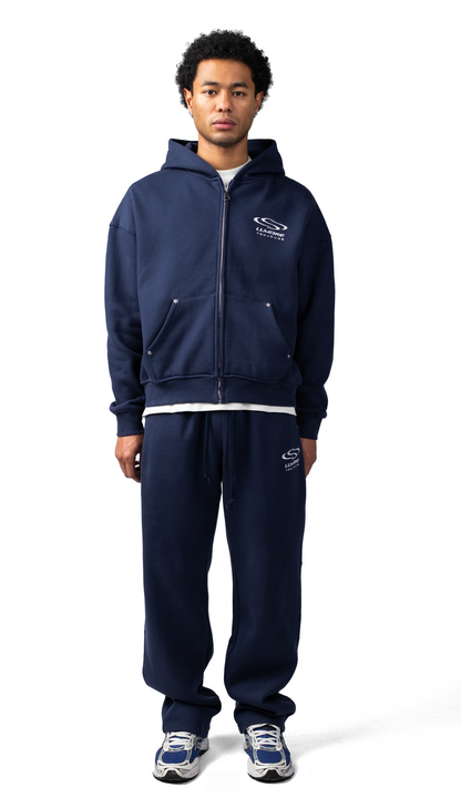 Small Wave Logo Zipper Tracksuit Blue